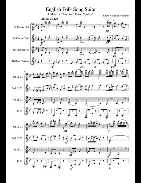 English Folk Song Suite For Clarinet Choir